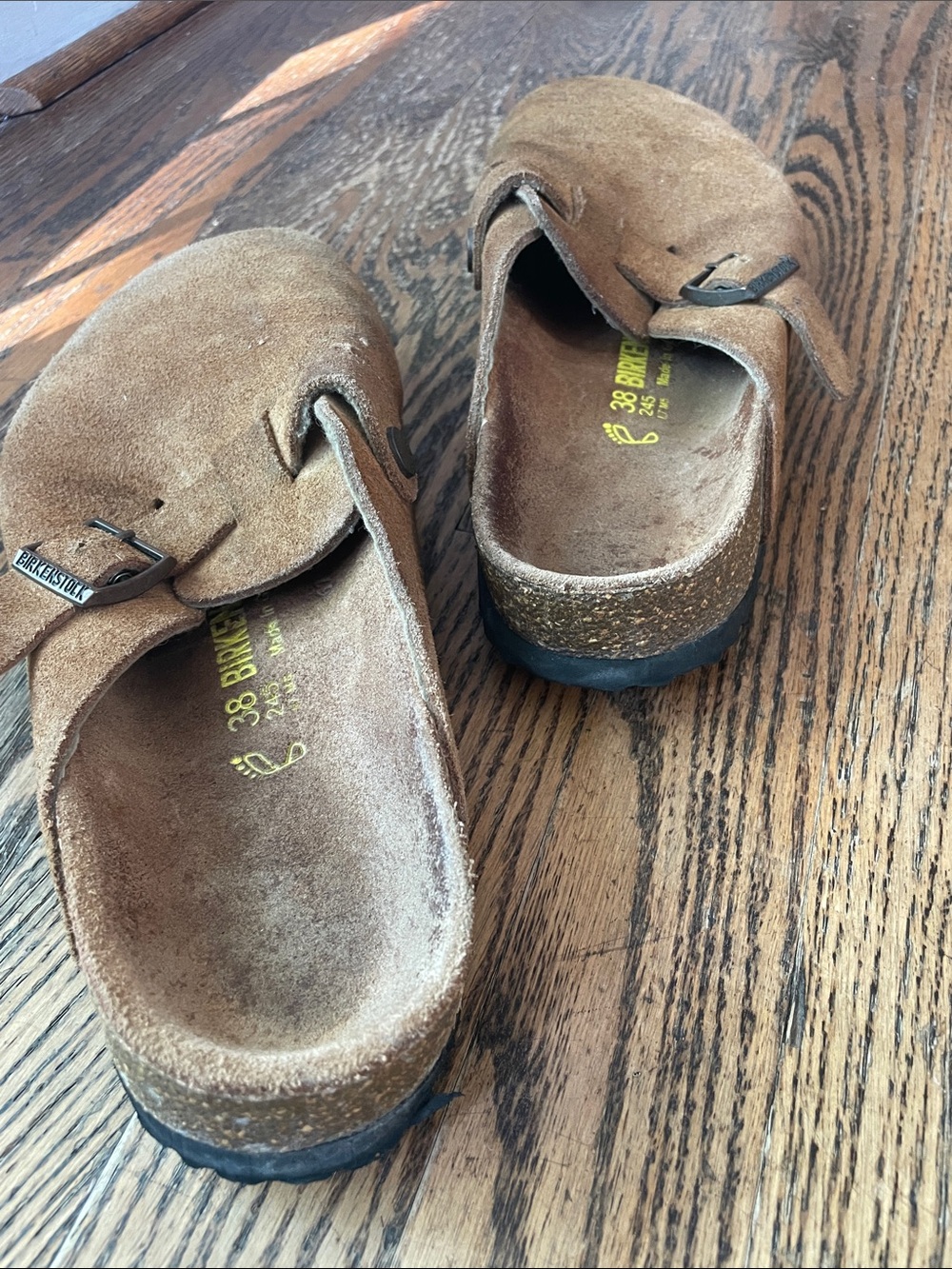 Birkenstock Boston Suede Clogs Taupe Tan Mules Size 38 Regular Fit (wide) - Picture 4 of 10